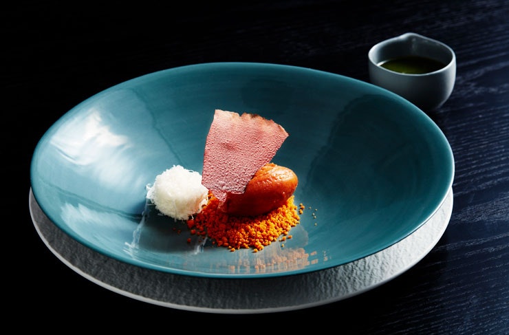 The Texture of Tomato dish from Metisse Restaurant in Sydney.